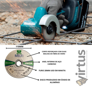 Disco Corte Inox e Ferro Para Lixadeira e Makita 4.1/2 X 1,0 X 20mm 10 PÇS em Oferta na Shopee