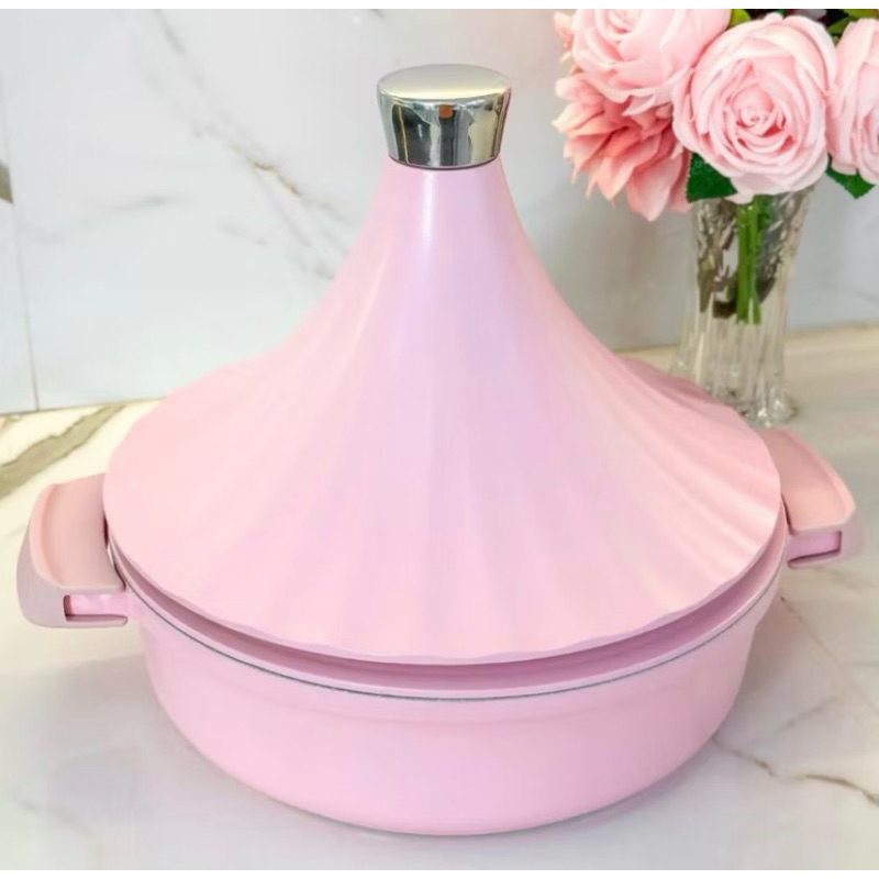 Panela Marroquina Tagine 28cm Cerâmica Antiaderente com 2 Tampas – Multiuso, Ideal para Indução e Fogão Comum