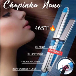 Prancha Profissional 465°F e Chapinha 450°F Super Nano Titanium Com Nota Fiscal 110v/220v