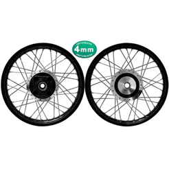 Par Aro Preto Roda Raio 4mm Cromado Titan 125 00/04 Fan 125 05/08 Ks Cubo Diamantado