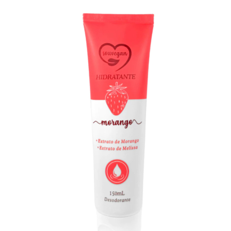 Hidratante Sou Vegan Extrato De Morango E Melissa 150ml Desodorante Corporal