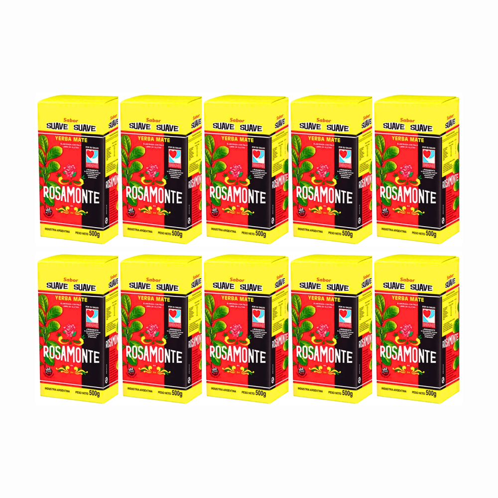 Kit 10 Erva Mate Argentina Rosamonte Suave 500g