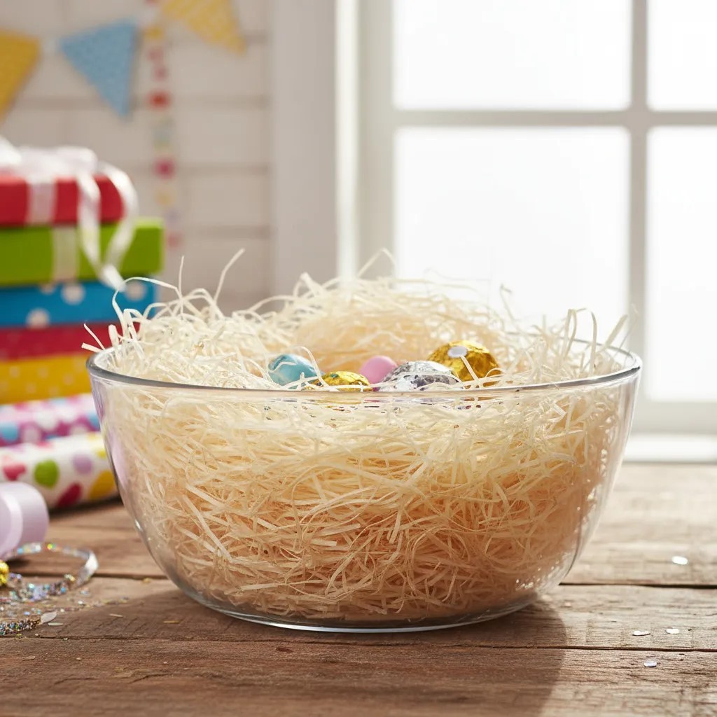 500g Palha Madeira Decorativa Cestas Páscoa De Qualidade Presente Dia das Mães Natal — imagem 2 de 2