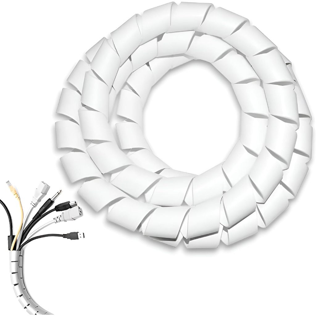 Organizador de Fios e Cabos com Aplicador 20mm x 2m Branco Material Durável Fácil de Reutilizar