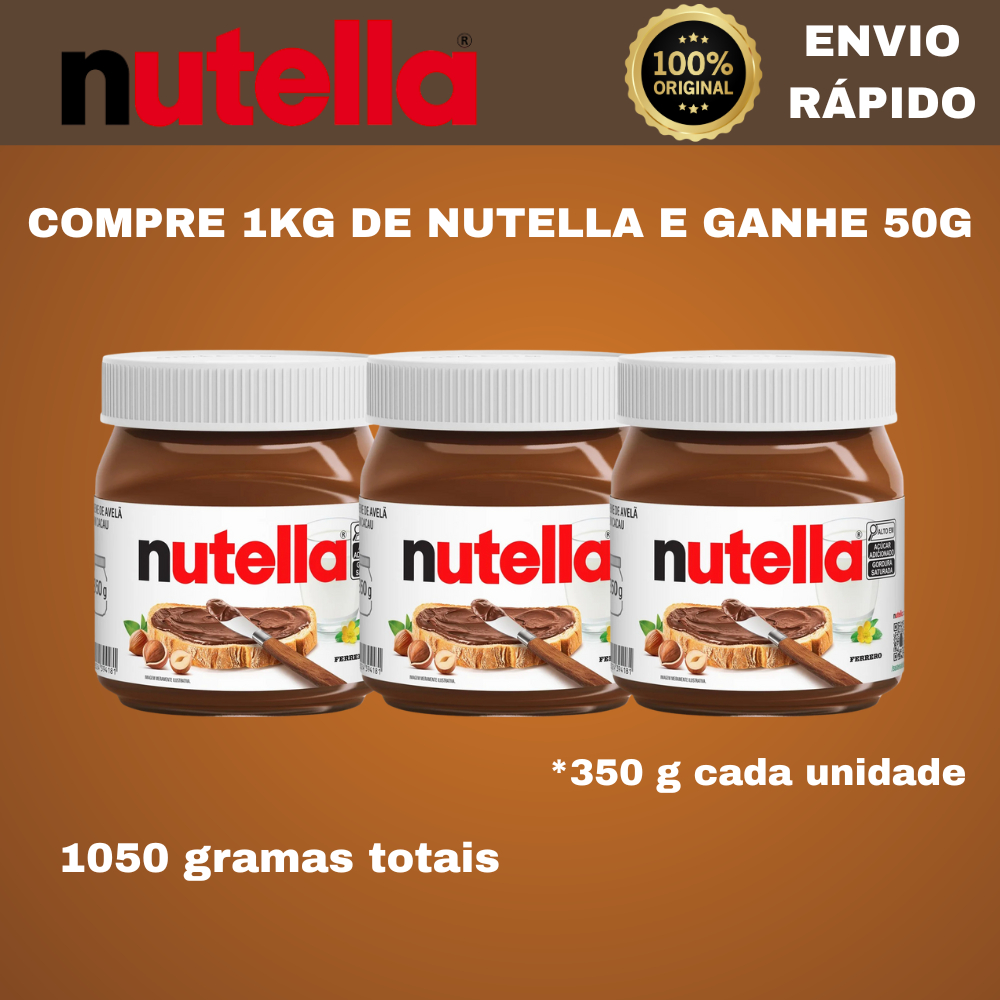 Nutella Creme de Avelã - Compre 1KG e Ganhe 50g