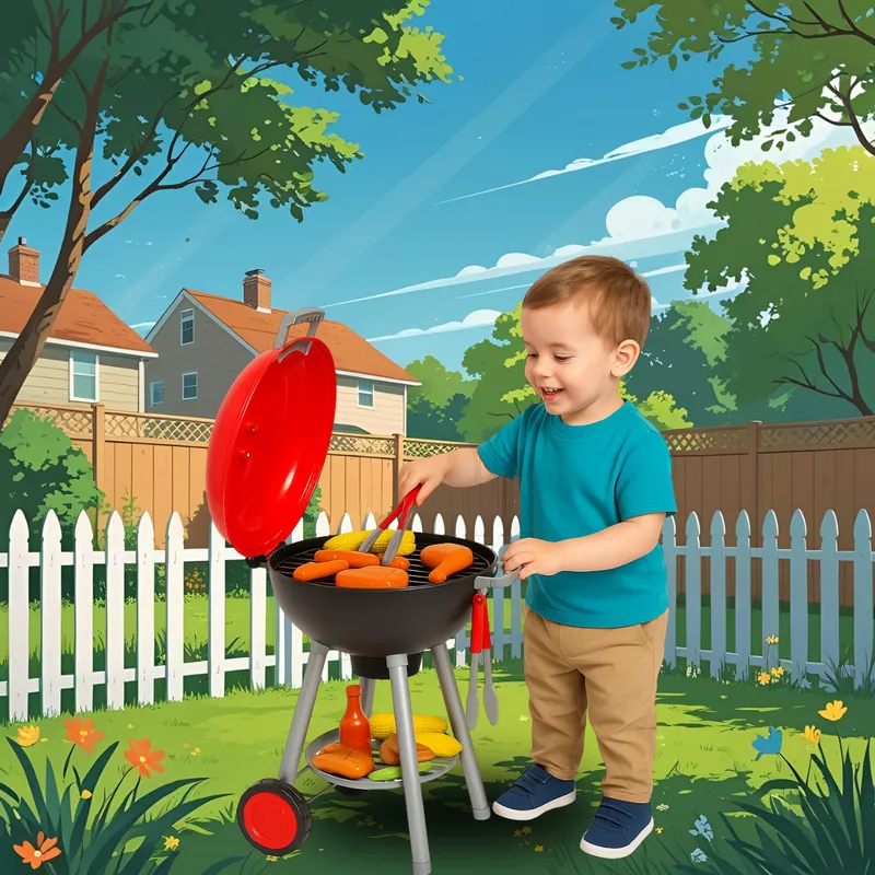 Churrasqueira Infantil Cozinha Com Kit Acessórios Comidinha