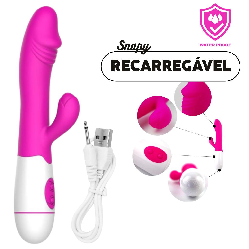 Vibrador Feminino Snappy Clitores Ponto G Silicone 10 Vibracoes em Oferta na Shopee