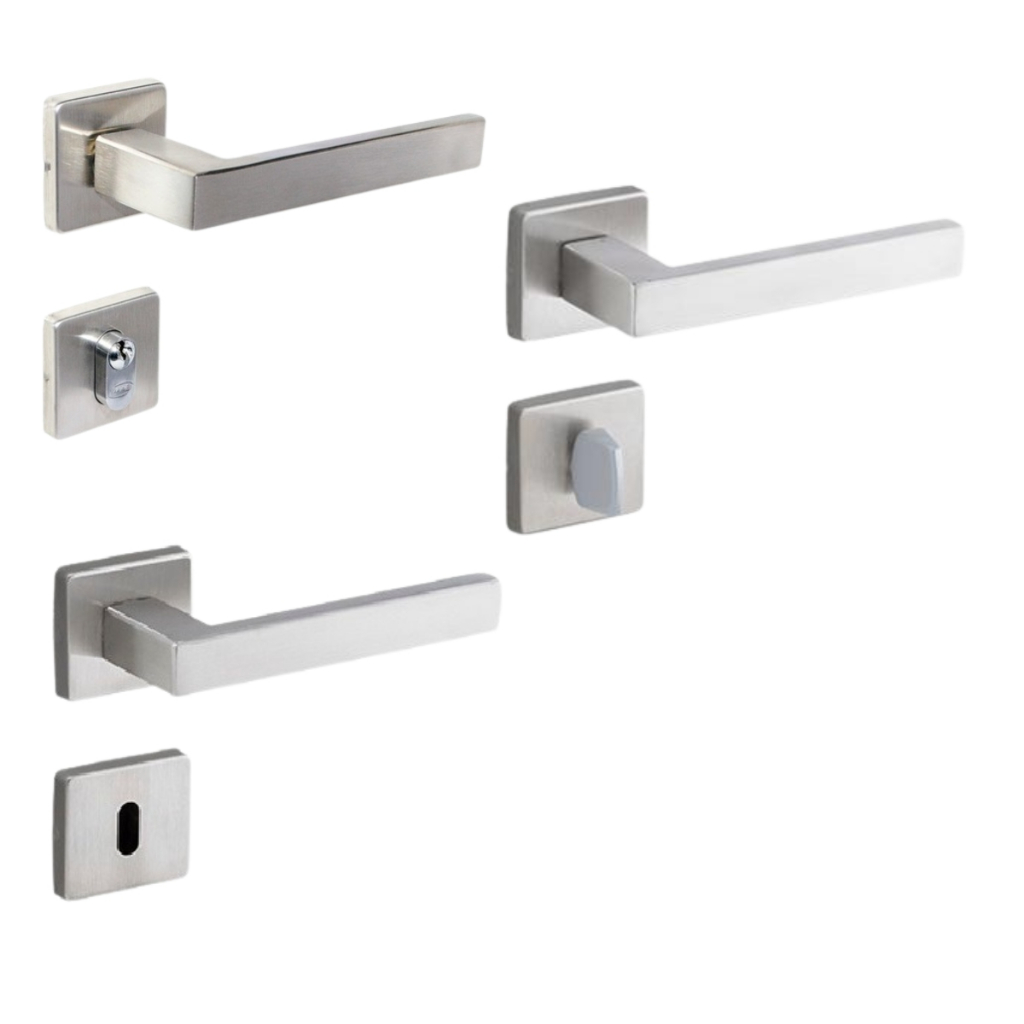 FECHADURA PORTA HATO 2 IMAB INOX ESCOVADO C/ CILINDRO TAMBOR MÁQUINA 55MM