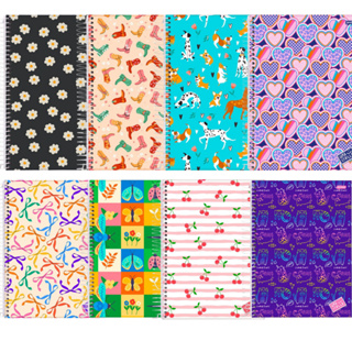 Kit com 4, 8 ou 10 Cadernos Espiral Capa Dura 1 Matéria – 80 Folhas Escolar em Oferta na Shopee