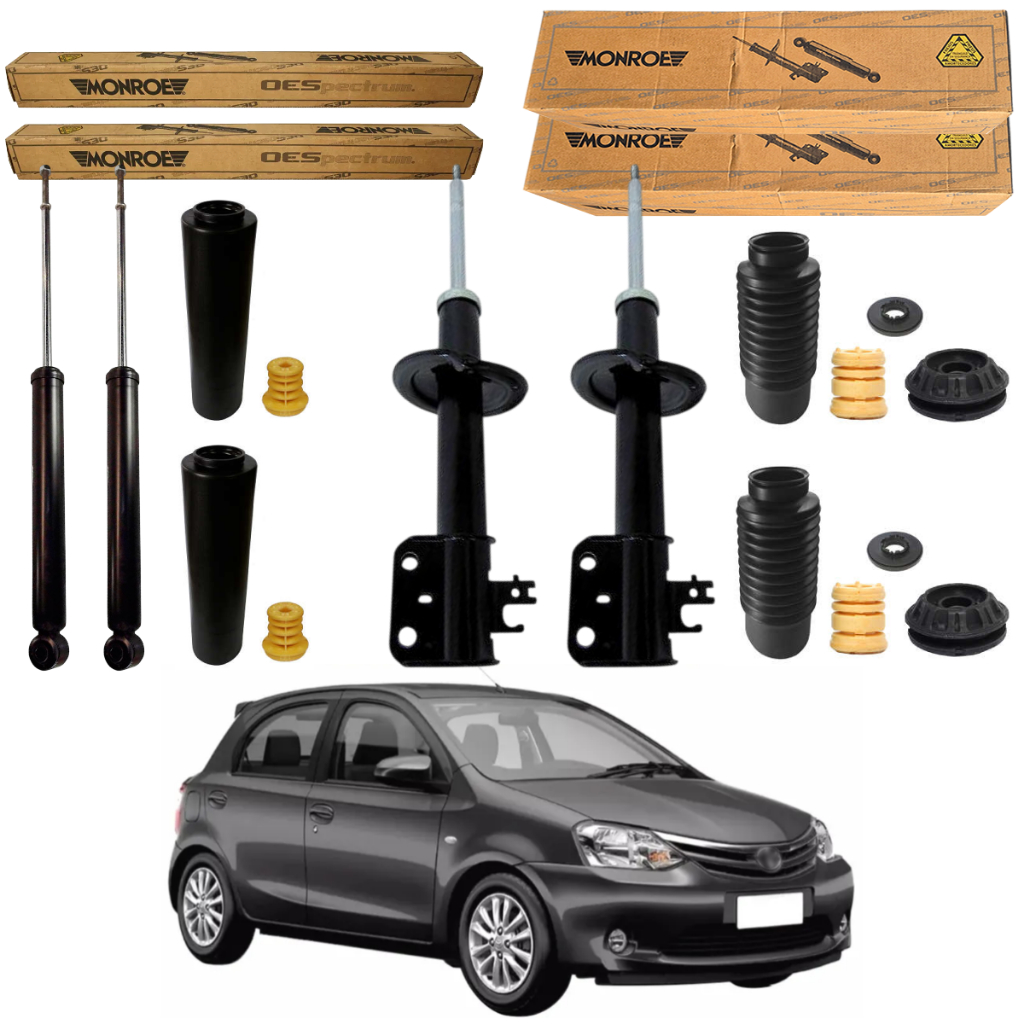 KIT 4 AMORTECEDOR ETIOS 2012 A 2020 MONROE + KIT