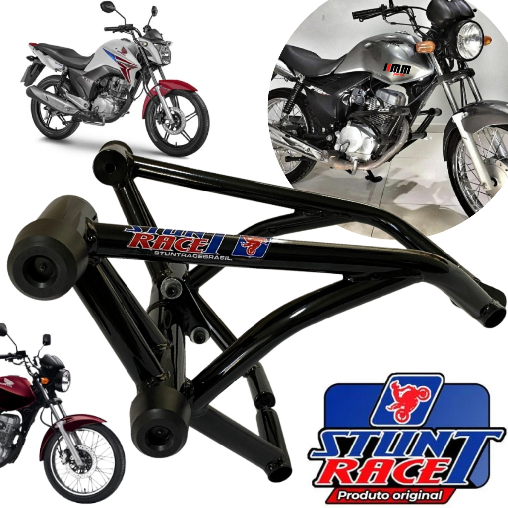 Protetor Stunt Race CG 150 Fan Titan Gaiola Start Motor e carenagem Street Cage Honda CG150