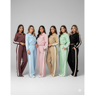 O Conjunto Alfaiataria Feminino Calça E Cropped Blusa Social M, G e GG em Oferta na Shopee