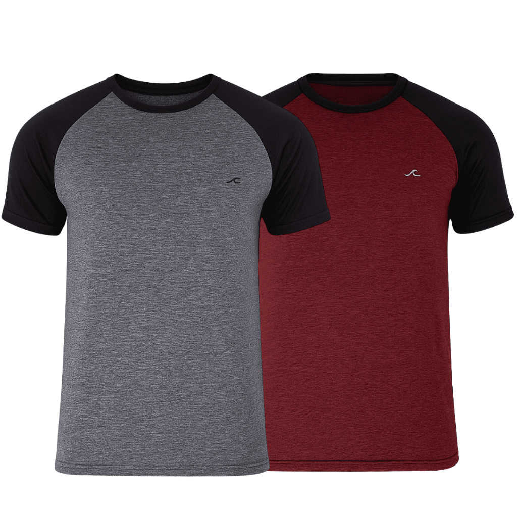 Kit 2 Camisetas Dry Fit Manga Curta Masculino Malha Fria Camisa Masculina Raglan Lisa Casual Treino