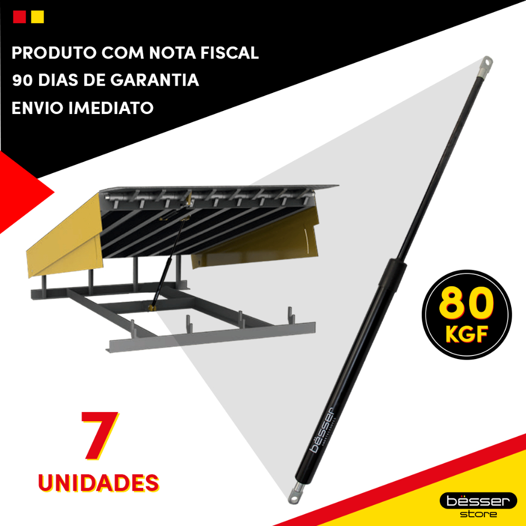 Kit Amortecedor A Gás Pistão Niveladora Doca 800n 7 Peças Amortecedor Niveladora Doce 800n