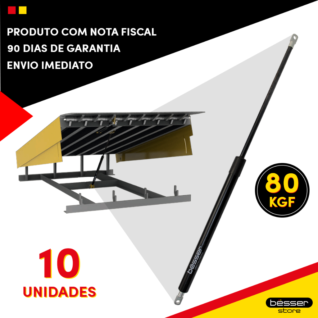 Kit Amortecedor A Gás Pistão Niveladora Doca 800n 10 Peças Amortecedor Niveladora de Doca 800n