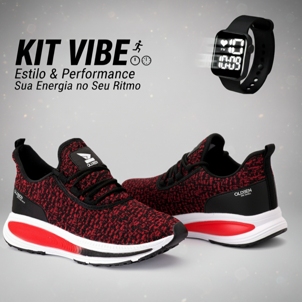 Kit Tênis Masculino Casual E Esportivo Macio Confortável Leve Para Corrida Caminhada Academia + Relógio Digítal