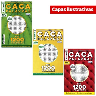 Kit 3 Livros Caça-Palavras - 300 págs. - Médio/Difícil em Oferta na Shopee