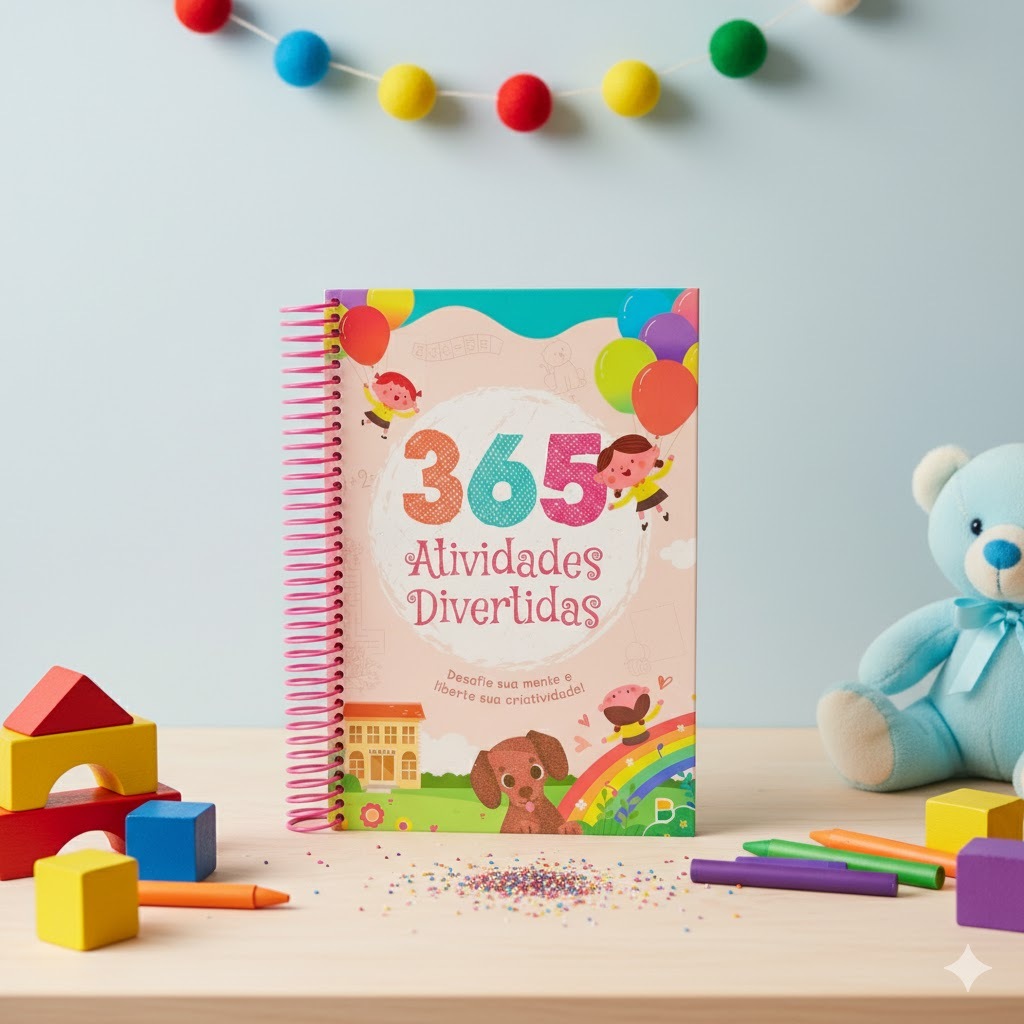 365 Atividades Divertidas / Rosa / Espiral em Oferta na Shopee