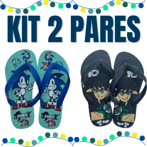 Kit 2 Pares de Chinelo Infantil Menino Super Personagens Mais Vendidos em Oferta na Shopee