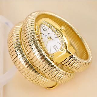 Relógio Bracelete Feminino Cabeça de Cobra Design Serpente Exclusivo com Detalhe em Diamante em Oferta na Shopee