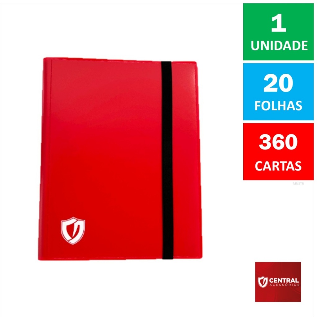 Álbum Color 3X3 Vermelho 360 Cartas Magic TCG Central Acessórios