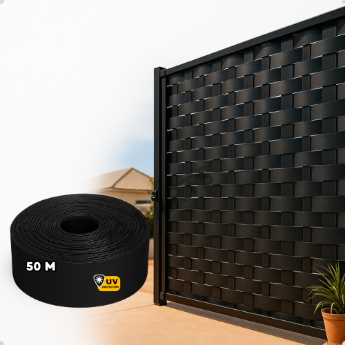 Protetor de Portão Cerca Preto 7cm até 50m