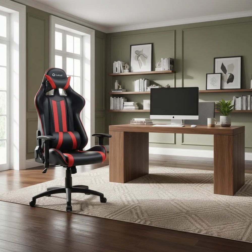 Cadeira Gamer Pro Giratória Altura Regulável Preta E Vermelha Gallant GCD10GPUB-VM