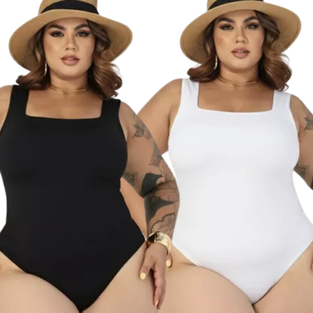 Body Plus Size Feminino Modelagem Perfeita Confortável Moda Verão
