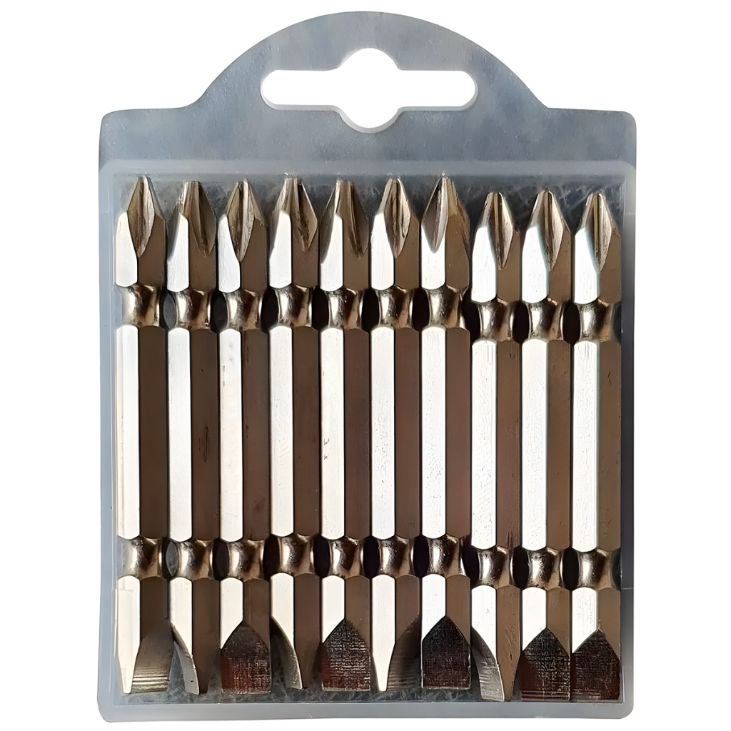 10 Pontas Bits Dupla Philips E Fenda Profissional Para Parafusadeira 65mm Ph2+1/4 Oz em Oferta na Shopee
