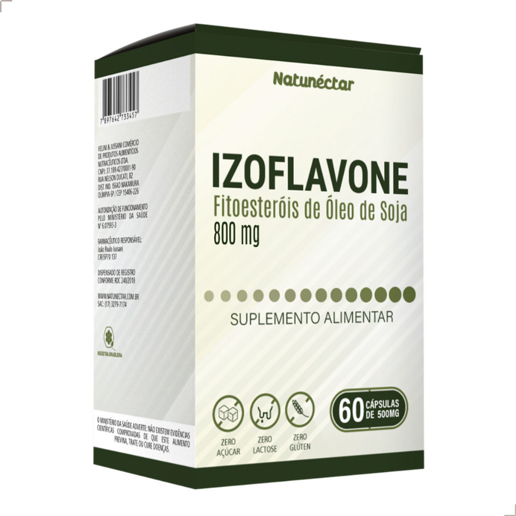 Izoflavone 800mg 60 Cápsulas Suplemento Alimentar Natural Gérmen de Soja Puro Natunéctar Isoflavona em Oferta na Shopee