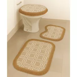 Kit Tapete de Banheiro Decoração 3 peças