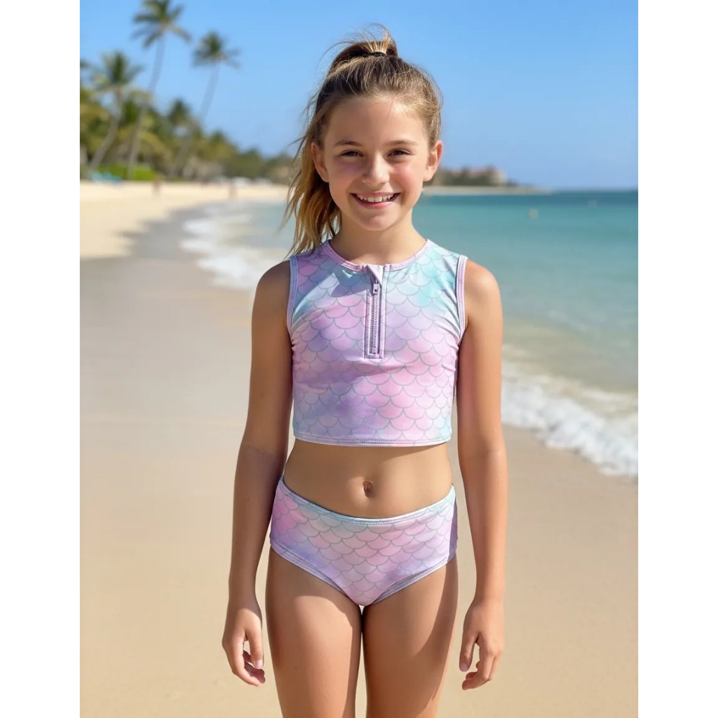 Biquíni Infantil Feminino Arco-Íris Proteção UV50