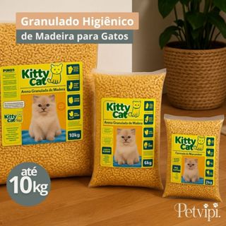 Granulado Higiênico de Madeira Para Gatos Kitty Cat em Oferta na Shopee