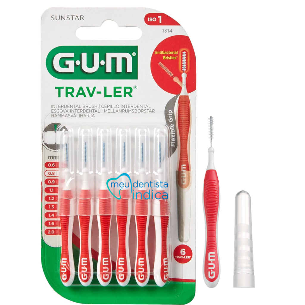 6x Escovas Interdentais Fina GUM | Diâmetro das Cerdas 0.8mm em Oferta na Shopee