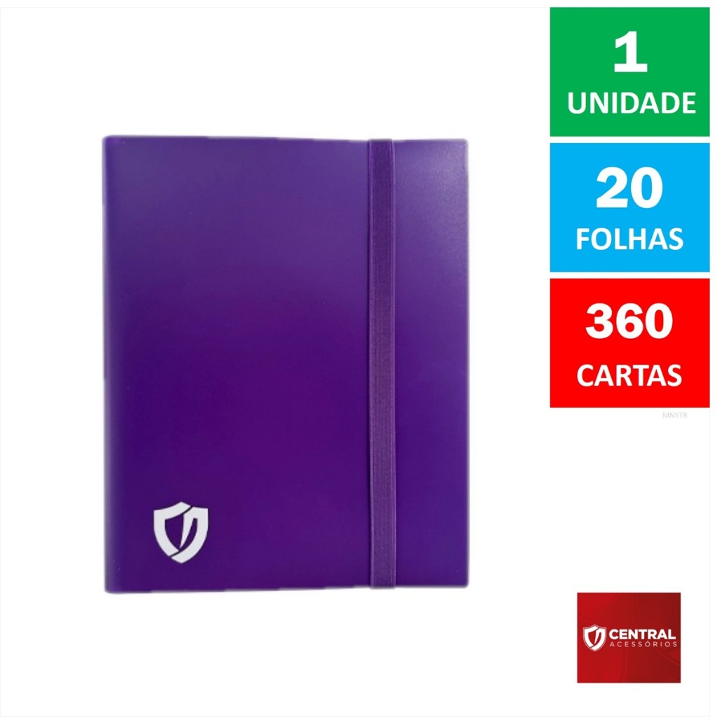 Álbum Color 3X3 Roxo 360 Cartas Magic TCG Central Acessórios