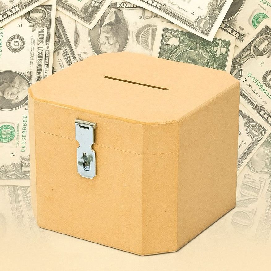 Cofre OITAVADO Em MDF Para Guardar Dinheiro Melhor Preço " Não acompanha Cadeado" em Oferta na Shopee