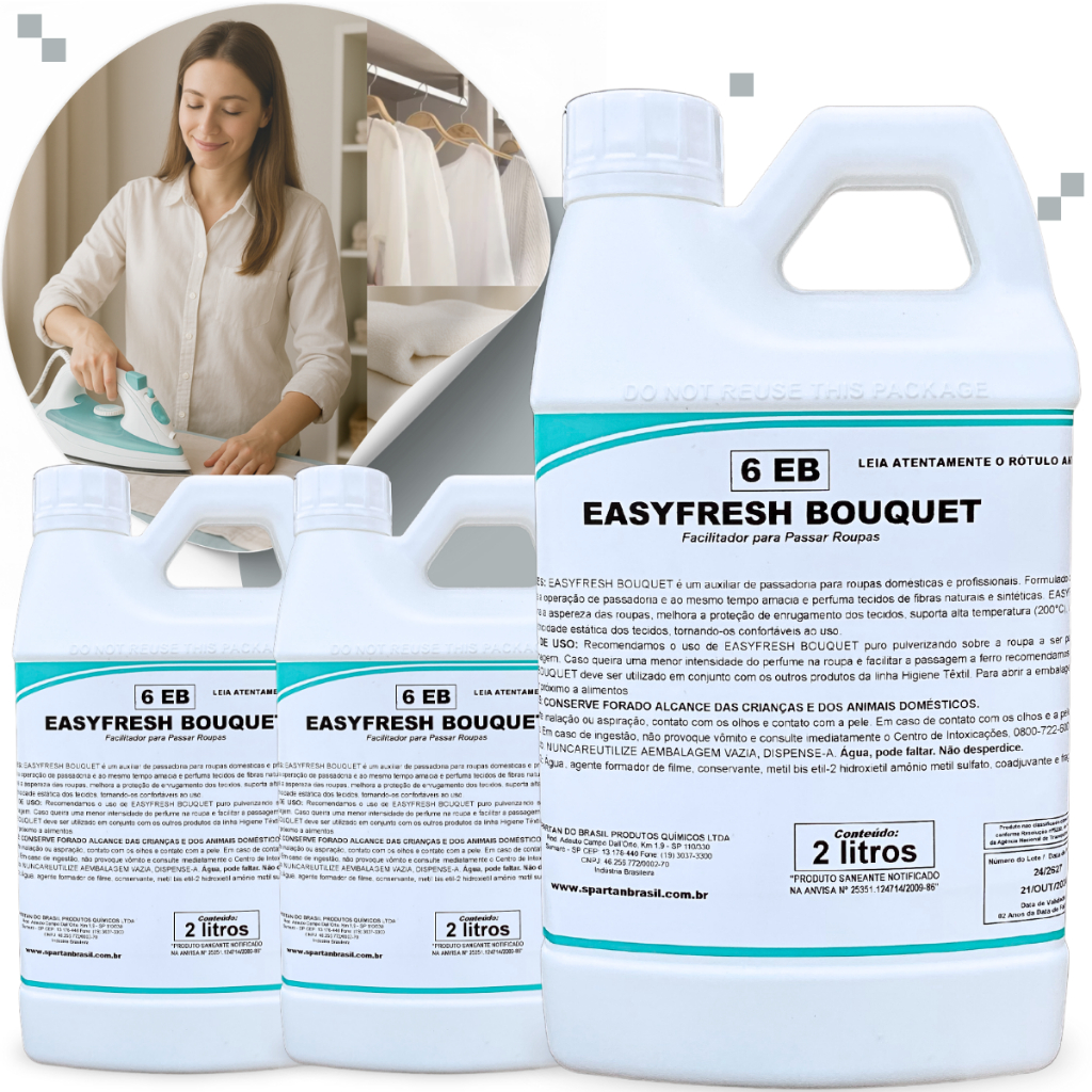 Facilitador Passadoria Easyfresh Bouquet Finalizador De Passar Roupas 2l Spartan - Cheirinho de Rico