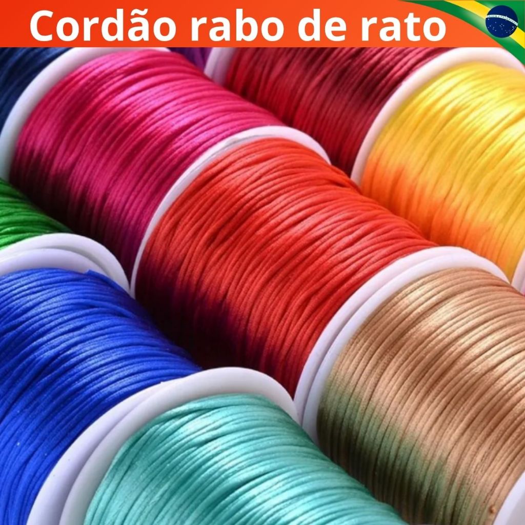 Fio de Seda Cordão Rabo de Rato para Artesanato 100m x 1mm em Oferta na Shopee