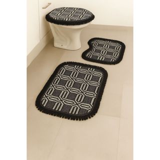 Kit Tapete para Banheiro 3 peças algodão  Decoração em Oferta na Shopee