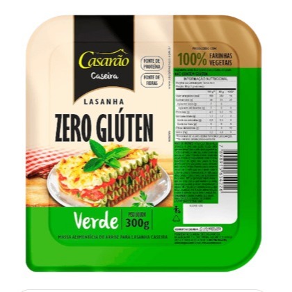 Massa Verde Lasanha Espinafre 300G - Casarão/Comarroz