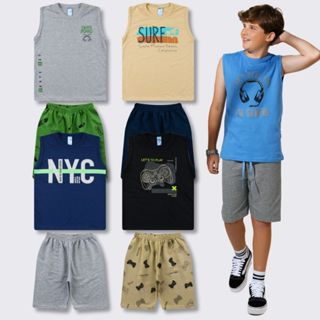 Combo 4 Conjuntos Regata Juvenil Verão Tamanho 10 Ao 16 em Oferta na Shopee