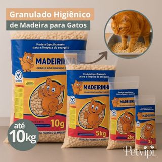 Granulado Higiênico Ecológico De Madeira Para Gatos Madeirinha Absorvente Biodegradável em Oferta na Shopee