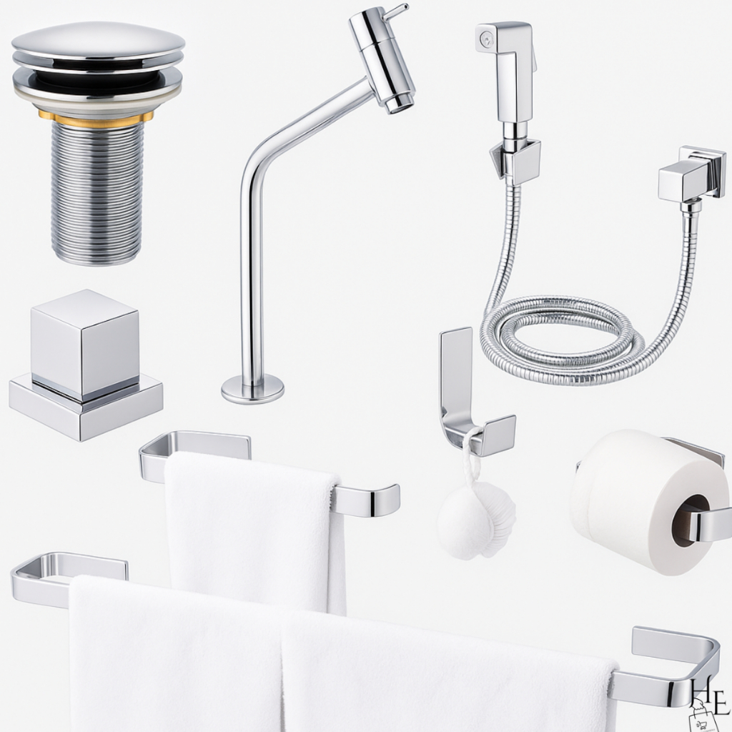 Kit Acessórios Banheiro Cromado +Torneira Link+ Ducha Higienica+Acabamento Metal Deca+Valvula Click em Oferta na Shopee