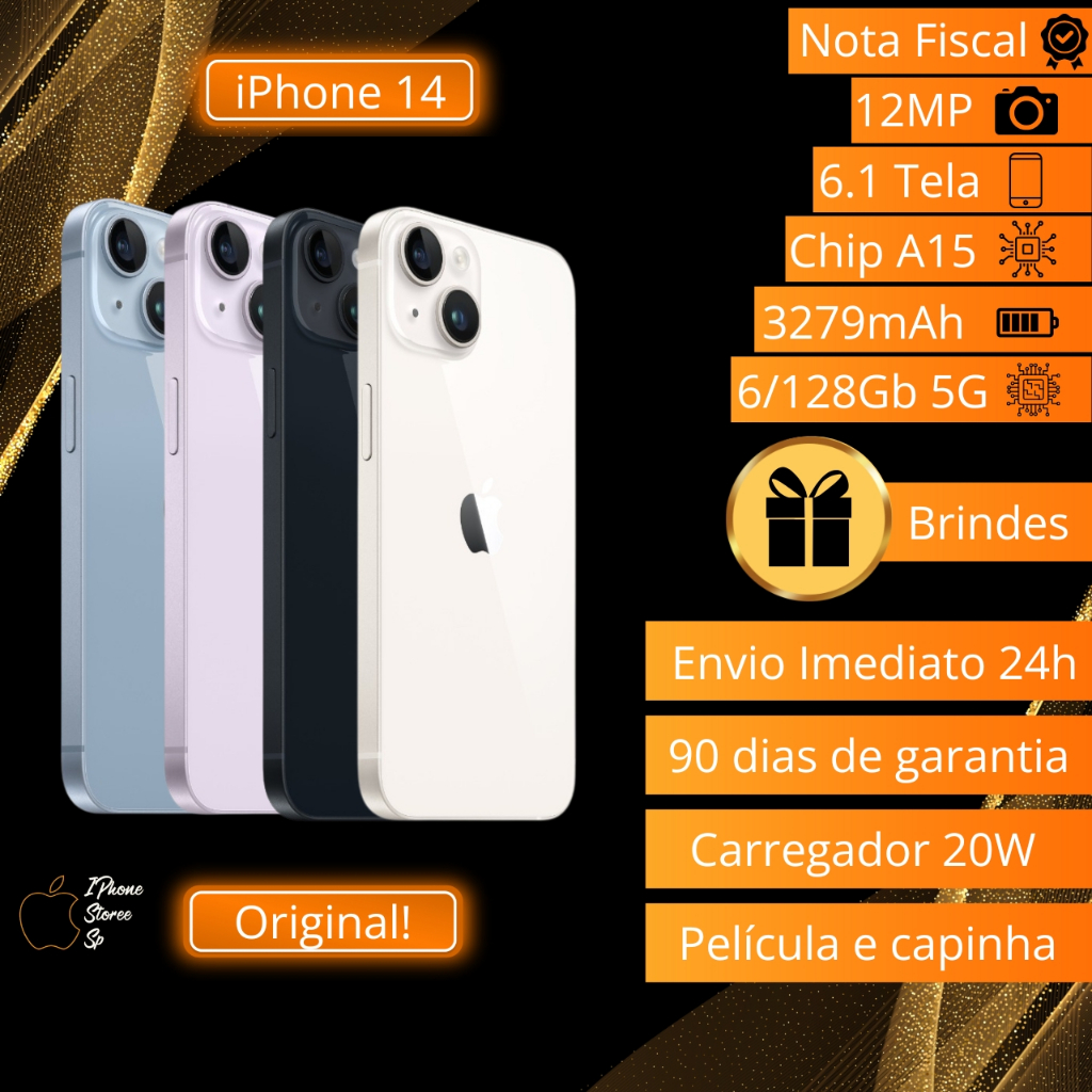Iphone 14 128Gb com Garantia Semi Novo 12x sem juros