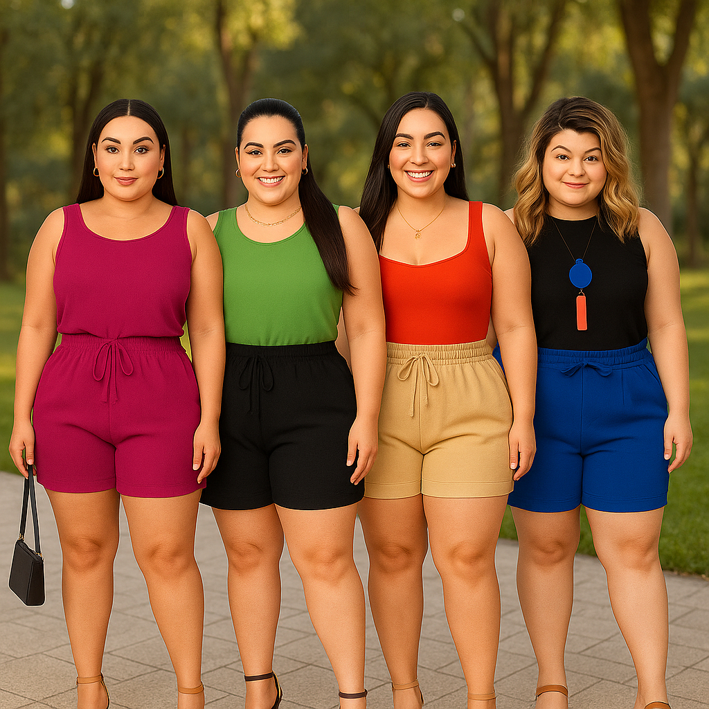 KIT 4 SHORTS PLUS SIZE FEMININO CINTURA ALTA DUNA PREMIUM em Oferta na Shopee