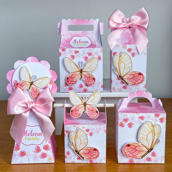 Kit Caixas Borboletas/ borboletas Personalizada + BRINDE /Lembrancinha de Festa /Aniversário