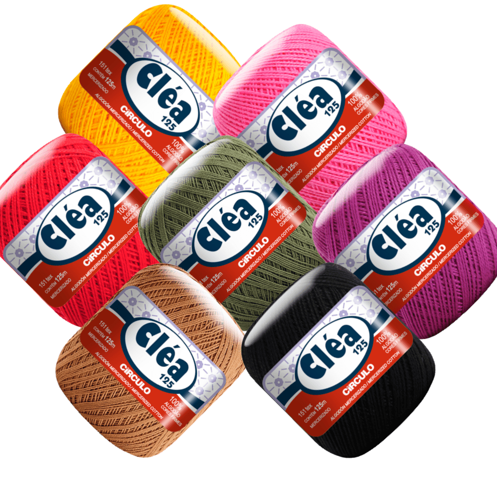 Kit 10 unidades Linha Fio Cléa 125 cores Lisas e Mescla. Novelo pequeno