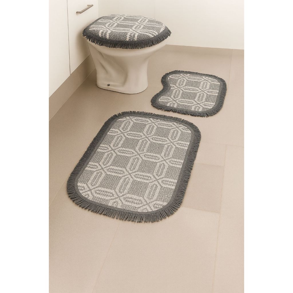 Kits de Tapete Para Banheiro 3 Peças Decoração