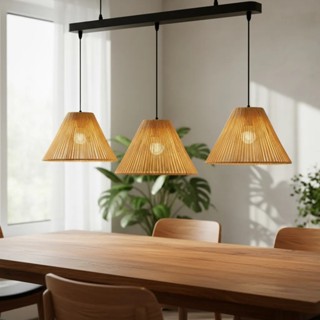 Kit 3 Pendentes Moderno Luminaria Rustica Palha De Milho Artesanal Aramado Cone 35cm em Oferta na Shopee