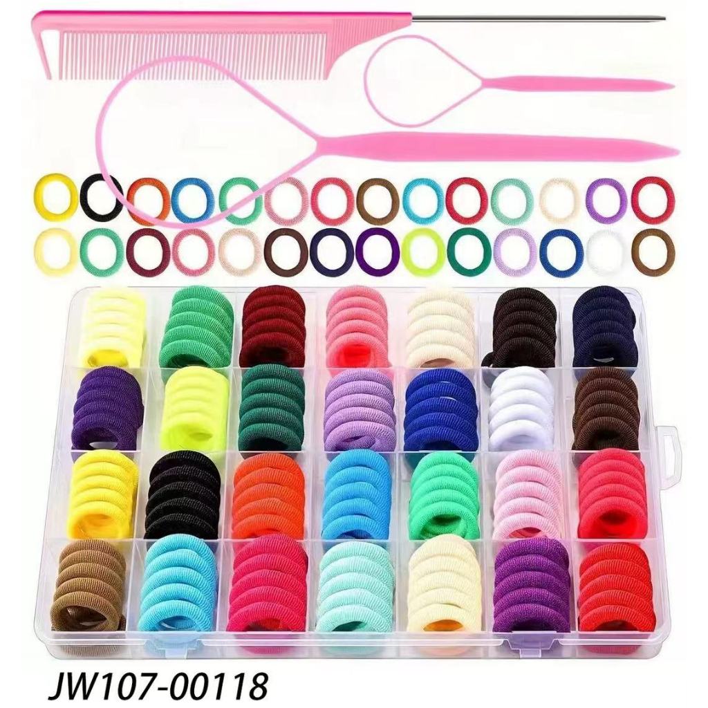 🎀 Kit Completo de Elásticos Coloridos e Acessórios para Penteado  💇‍♀️Transforme seus penteados c